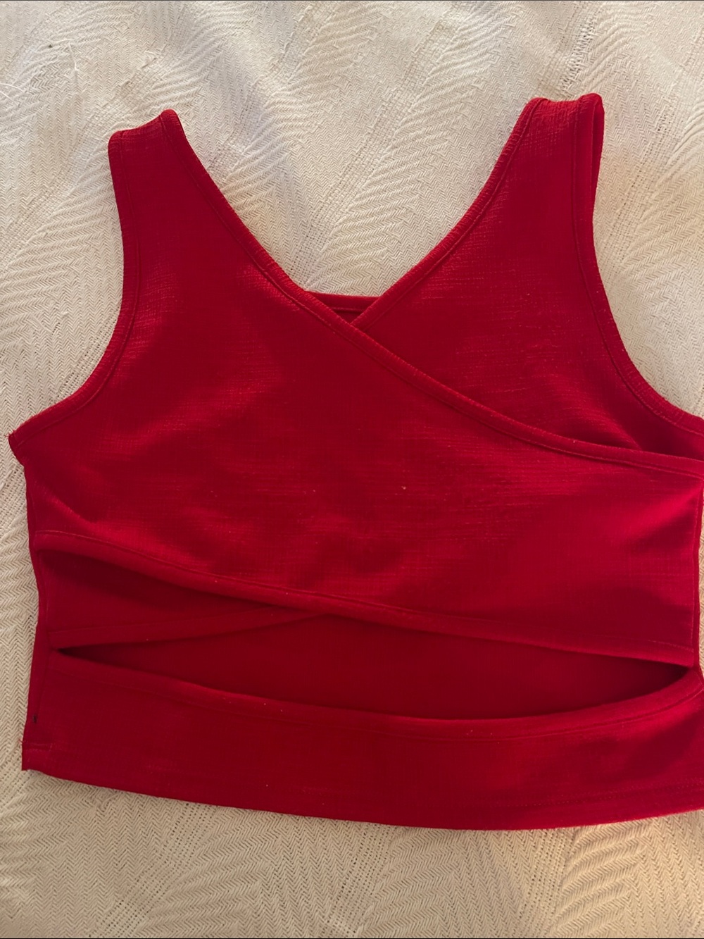 Roxy Bright Red Ribbed Tank - Picture 3 of 5